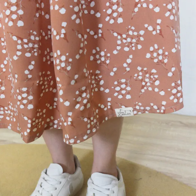 【Hana Mokuba】花木馬日系女裝綁帶收腰圓領寬鬆碎花洋裝(洋裝)