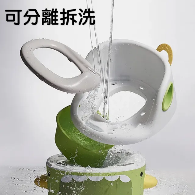 【Fameli】小鯊魚造型三合一學習馬桶 軟墊款(馬桶/坐便圈/馬桶圈/椅子/踩腳蹬)