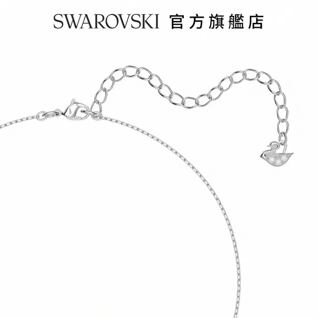 【SWAROVSKI 官方直營】Sparkling Dance 項鍊 藍色 鍍銠 交換禮物