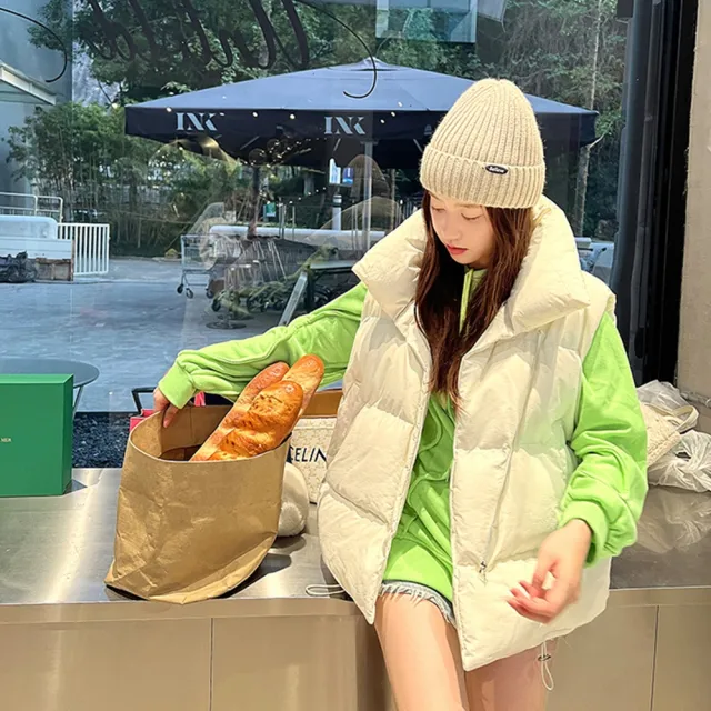 【D.studio】韓版坎肩無袖背心羽絨外套(背心外套 無袖外套 上衣 女裝 衣服 外套 背心 J264)