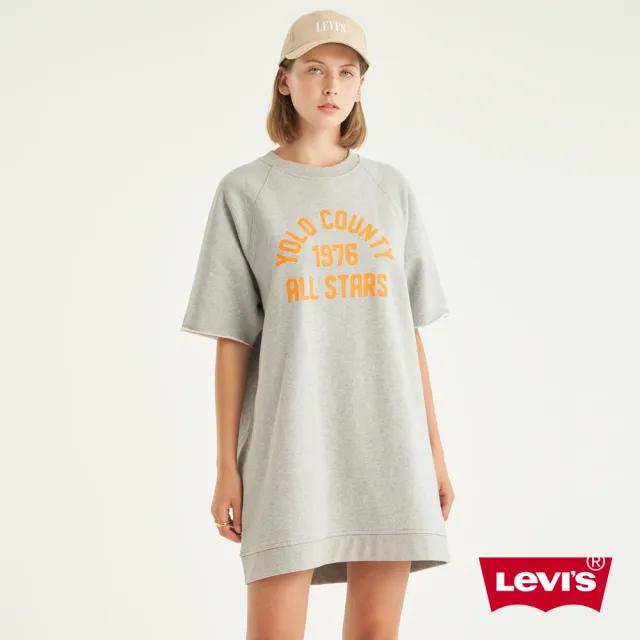 【LEVIS 官方旗艦】Gold Tab金標系列 女款 長版寬袖T恤洋裝 熱賣單品 A6863-0001