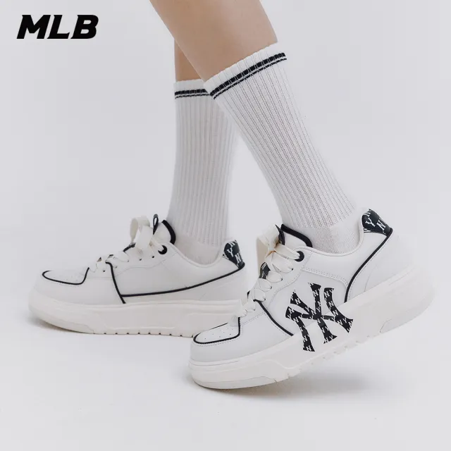 【MLB】MONOGRAM老爹鞋 學長鞋 Chunky Liner系列 紐約洋基隊(3ASXCLR3N-50WHS)