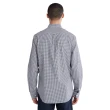 【Timberland】男款深寶石藍格紋府綢格紋長袖襯衫(A2AEJB68)
