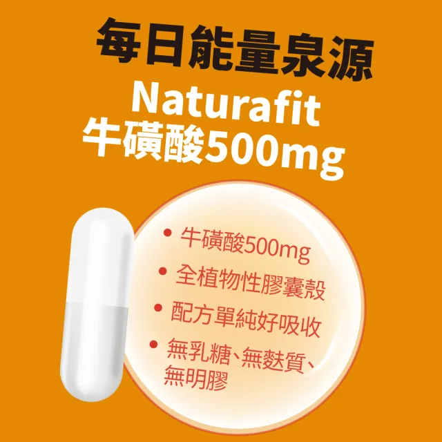 【德國 Natural Fit 活粒適】牛磺酸500mg膠囊 60粒(提升體力的關鍵營養素)