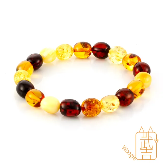 【Woogie武吉珠寶】琥珀蜜蠟多寶圓珠手鍊(8-9mm)