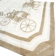 【COACH】馬車LOGO100%蠶絲絲巾圍巾禮盒(咖金)