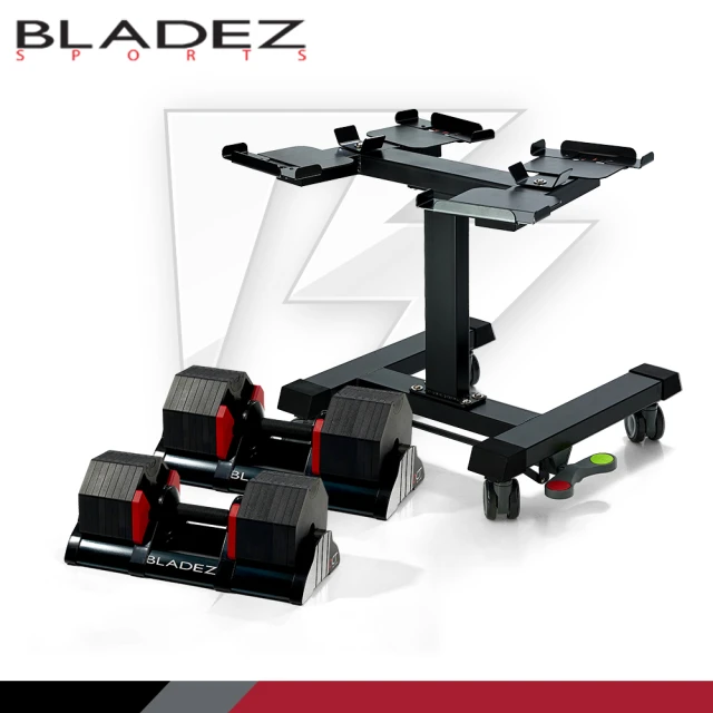 BLADEZ 可調式啞鈴回饋組-OCT-40KG+Rack啞鈴架(AD32升級款/16種重量/2.5KG一段)