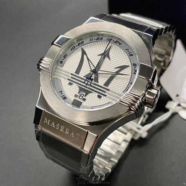 MASERATI 瑪莎拉蒂MASERATI 瑪莎拉蒂 MASERATI手錶型號R8853108002(白色錶面銀錶殼銀色精鋼錶帶款)