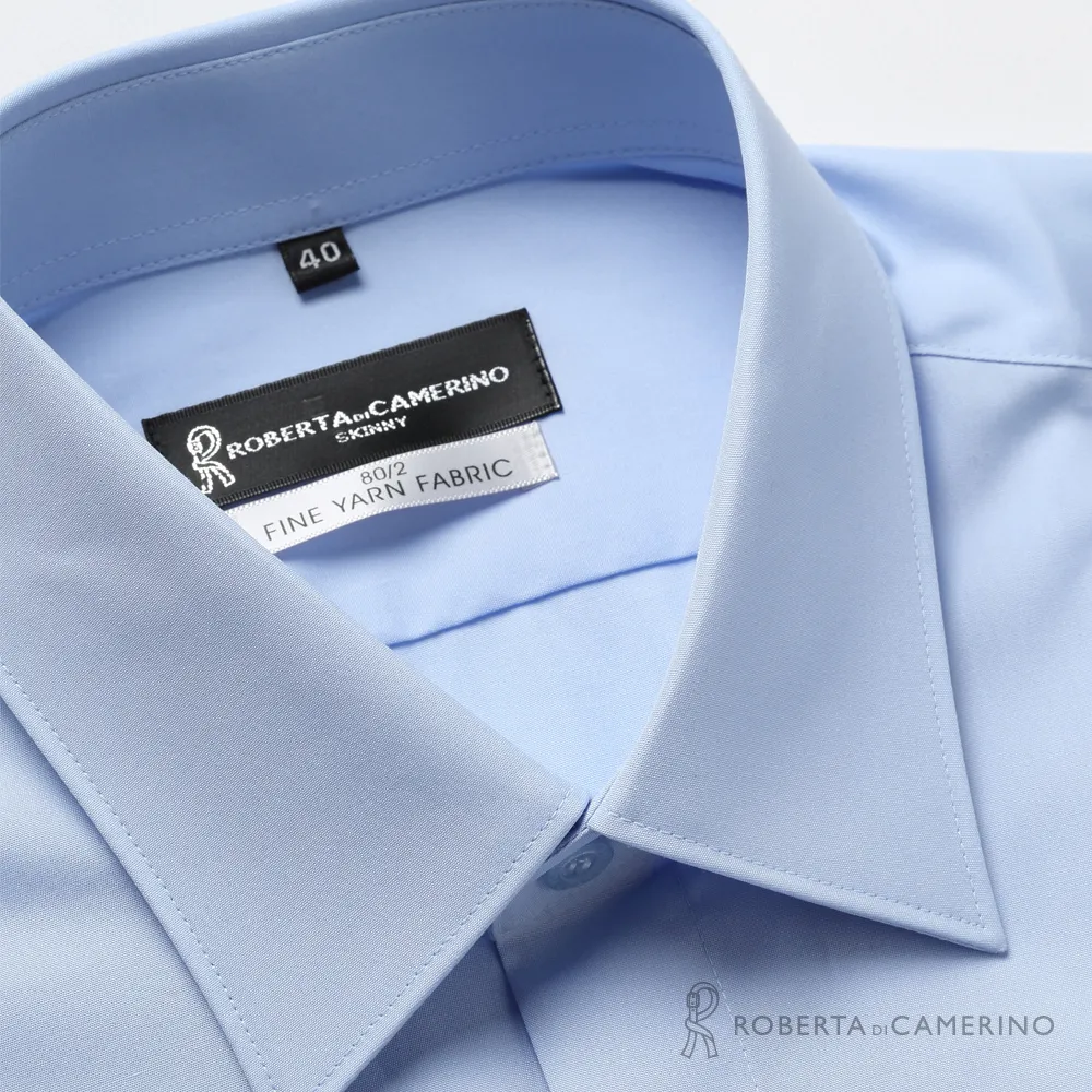 【ROBERTA 諾貝達】台灣製 合身版 職場型男長袖襯衫(藍色)
