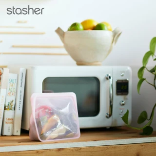 【美國Stasher】白金矽膠密封袋-站站粉紅(迷你)