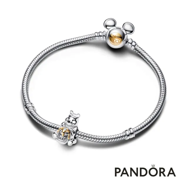 【Pandora官方直營】迪士尼 100 週年小熊維尼造型人造鑽石串飾