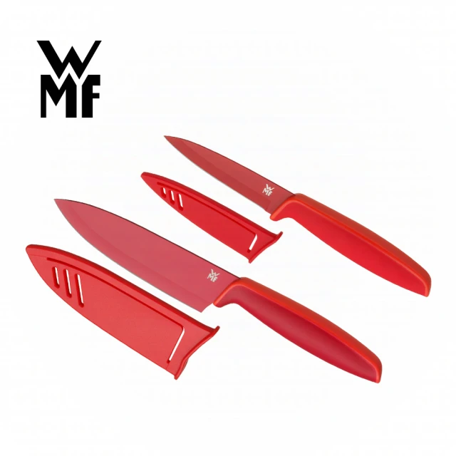 WMF Touch不鏽鋼雙刀組附刀套 9cm/13cm(紅色)