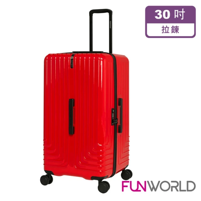 FUNWORLD 福利品29吋鑽石紋經典鋁框輕量行李箱/旅行