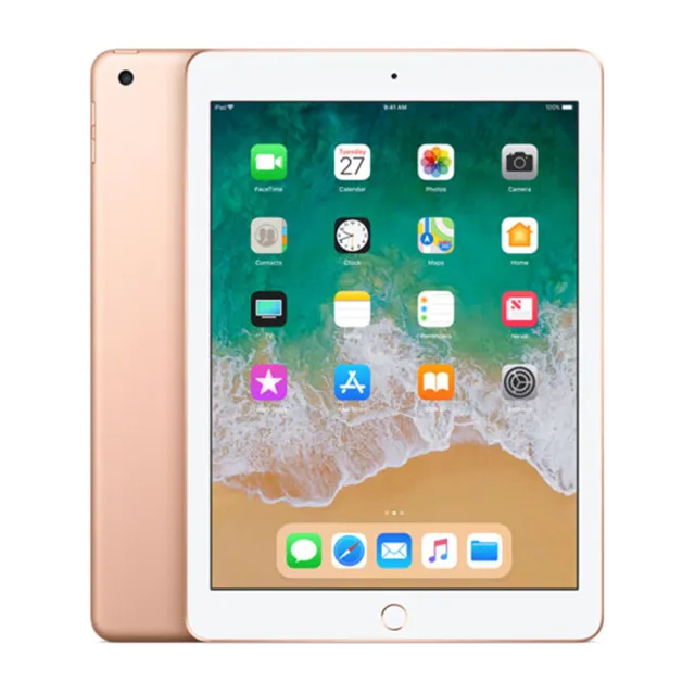 Apple】A級福利品iPad 6 9.7吋/WIFI版/128G(贈皮套+鋼化膜) - momo購物