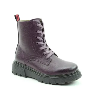 【heavenlyfeet】英國舒適休閒女鞋 繫帶厚底中筒靴-Trentino(紫色)