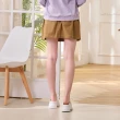 【CUMAR】休閒彈力竹節棉大口袋設計後鬆緊腰短褲裙(黑 綠 駝/魅力商品)