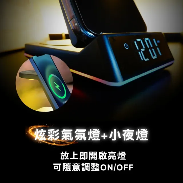 【koee】18W真七合一快充無線充電座 Qi充電(支援iPhone無線充電/Qi充電/智慧手錶/Airpods耳機)