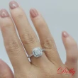 【DOLLY】1克拉 求婚戒14K金枕型車工鑽石戒指