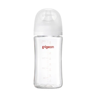 【寶寶共和國】Pigeon貝親 第三代母乳實感玻璃奶瓶240ml-純淨白(世界銷售數量第一 高規格標準製作)