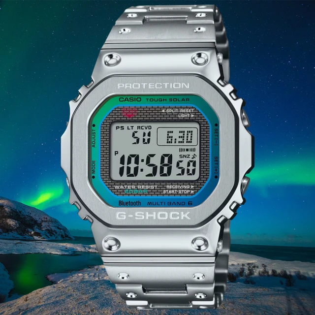 【CASIO 卡西歐】G-SHOCK 40周年紀念款 全金屬 太陽能 藍牙多功能 腕錶 母親節 禮物(GMW-B5000PC-1)