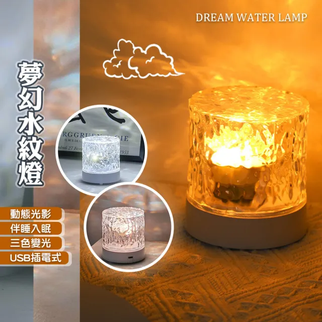 【QIDINA】驚艷網紅夢幻動態水波紋燈火焰燈-B(小夜燈 交換禮物 送禮聖誕禮物 星空燈氣氛燈)