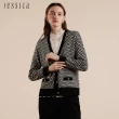 【JESSICA】百搭幾何圖案V領紐扣針織外套J30579（黑）