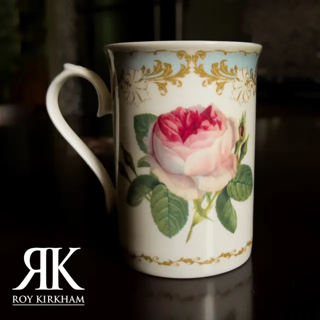 【英國ROY KIRKHAM】Vintage Roses古典玫瑰系列 320ml古典骨瓷直筒杯(英國製造進口)