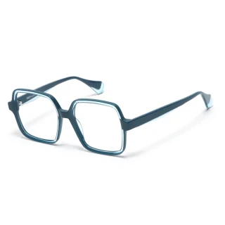 【GIGI Studios】歐美內圈透明造型光學眼鏡(藍 - VIVID-6819/3)
