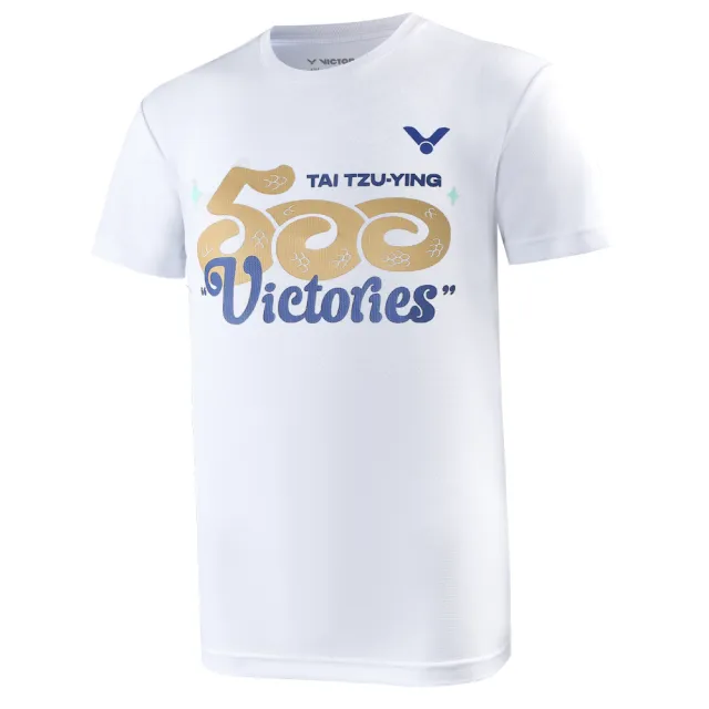 【VICTOR 勝利體育】戴資穎500勝紀念T-shirt 中性款(T-TTY500 A白/C黑/G碧水綠)