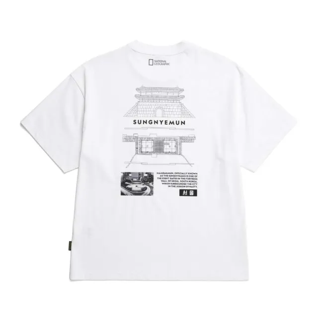 【國家地理服飾官方旗艦】URBAN CITY ARCHITECTURE短袖涼感T - 白色（首爾南大門）(男女同款)