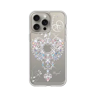 【apbs】iPhone 15 / 14系列 防震雙料水晶彩鑽手機殼(永恆愛鍊)