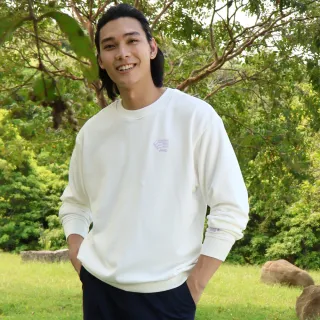 【JEEP】男裝 品牌LOGO圖騰純棉百搭長袖T恤(白色)