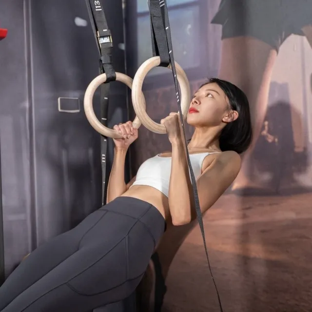 【LEXPORTS 勵動風潮】Crossfit健身運動體操吊環- 力量黑/素色(體操吊環  健身 重訓 舉重)
