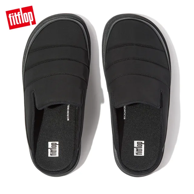 【FitFlop】GEN-FF WATER-RESISTANT FABRIC/LEATHER MULES防水造型木屐鞋/穆勒鞋-女(靓黑色)