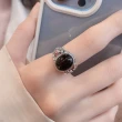 【KT DADA】個性戒指 女生禮物 純銀戒指 花戒指 銀戒指 韓國戒指 食指戒指 黑色戒指 開口戒指 復古戒指