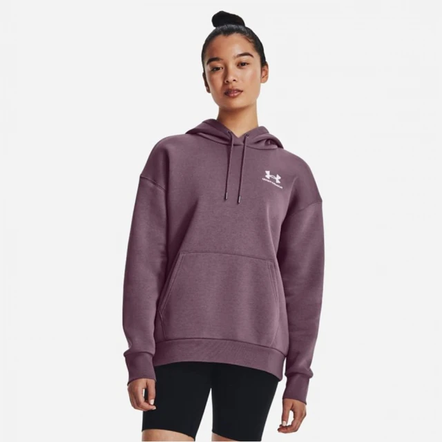 UNDER ARMOUR 上衣 女款 長袖上衣 帽T 運動 Essential Fleece Hoodie 紫 1373033500(S1082)