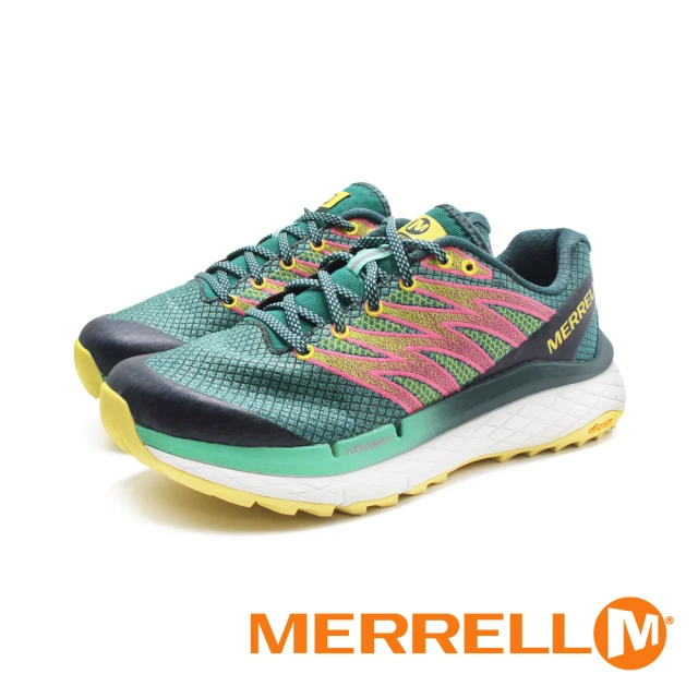 MERRELL 女 RUBATO戶外輕量緩震越野慢跑鞋 女鞋(綠粉)