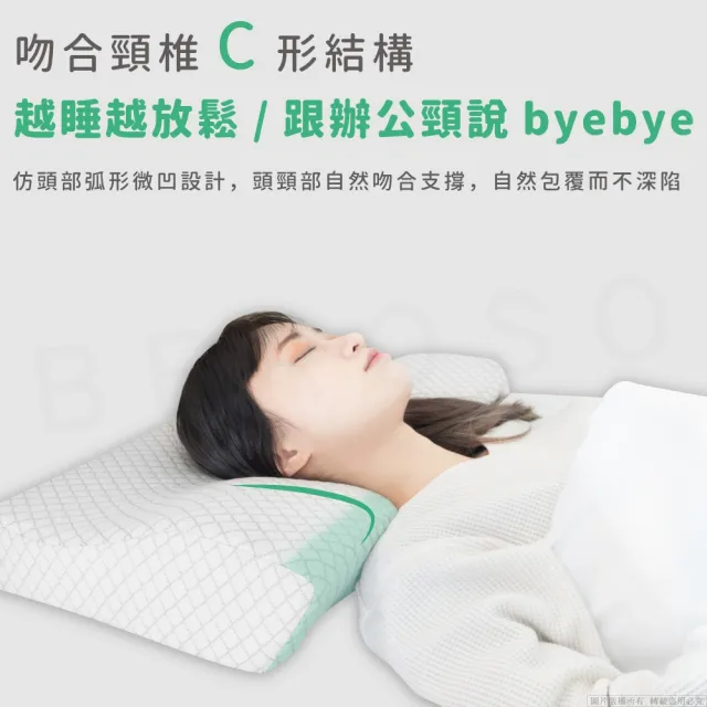 【Beroso 倍麗森】買一送一3D空氣棉防鼾護頸紓壓蝶型記憶枕頭(SGS檢驗合格 12cm 支撐頸部 618)