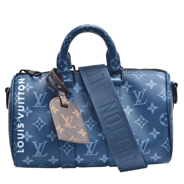 Louis Vuitton 路易威登 M46803經典Keepall Bandoulière 25 Monogram帆布手提/斜背包(藍色)