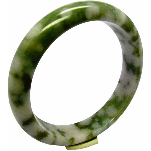 小樂珠寶 翡翠手鐲滿豹紋飄花橄欖綠天然A貨玉鐲(手圍17.9號 內徑56.3mm V689)