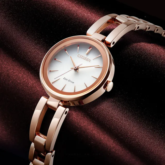 【CITIZEN 星辰】光動能手鍊女錶-28mm 手錶 聖誕節禮物(EM0639-81A)