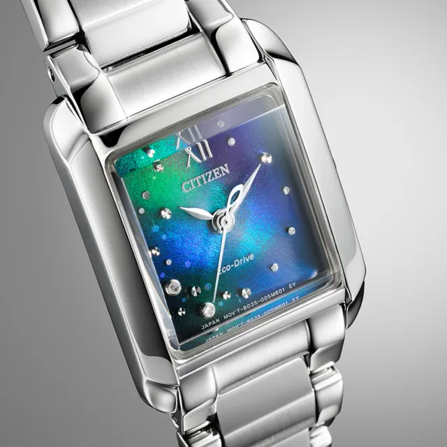 【CITIZEN 星辰】限量款千彩之海真鑽光動能時尚女錶-藍x銀/21.5mm(EW5591-60L)母親節 禮物