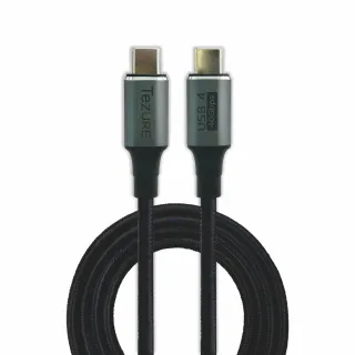 【TeZURE】USB4 Type-C to Type-C 黑色1米(USB4/向下相容USB3)