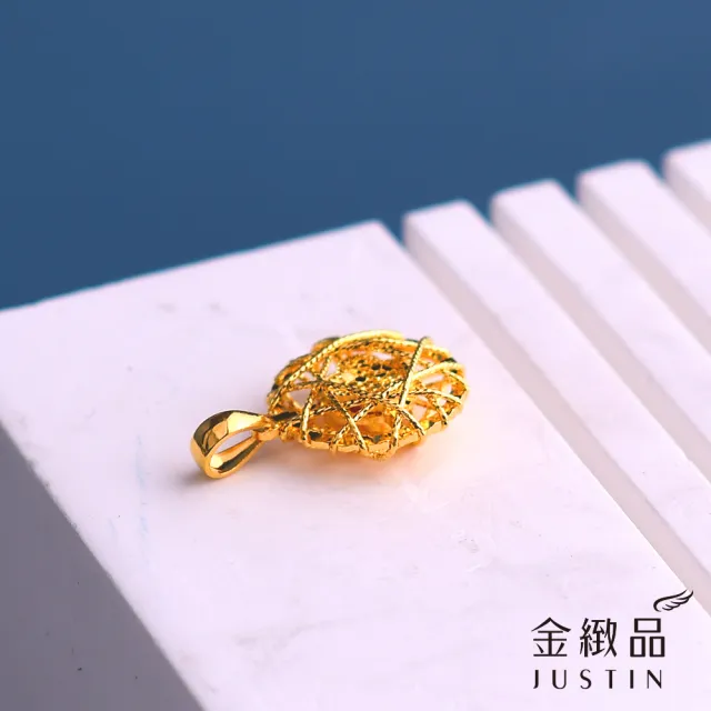 金緻品 黃金墜子 拋開紛擾 0.69錢(5G工藝 9999純金墜飾 圓環 圓墜 拉絲工藝 簍空 線條 凌亂 梅花)