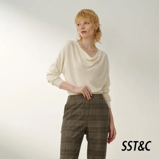 【SST&C】女裝 白色墜領羊毛針織衫8662309001(換季55折)