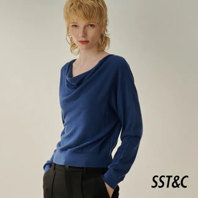 【SST&C】女裝 礦藍墜領針織衫8662309002(換季55折)