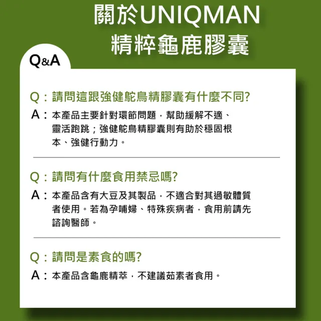 【UNIQMAN】精粹龜鹿 膠囊 六盒組(60粒/盒)