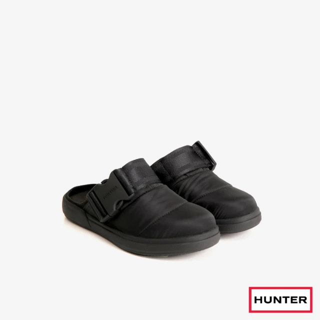 HUNTER 女鞋-側扣飾空氣穆勒鞋(黑色)