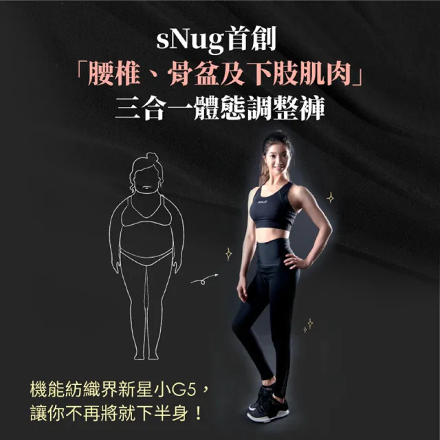 【sNug 給足呵護】體態調整機能壓縮褲+護腳踝壓縮套 1+1組合(快排塑身褲/體態雕塑/登山褲/防鐵腿)