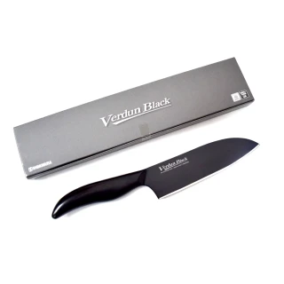 【日本下村】Verdun Black 日本製-精工淬湅一體成型不鏽鋼刀 黑刃 黑刀16.5cm(廚房三德包丁)